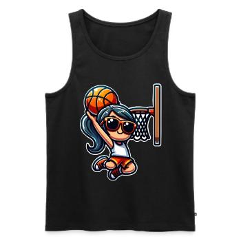 Basketball Basketball Basketball Femme - Débardeur bio Premium Homme - noir - Devant - AI Model Male 178 light (178cm)