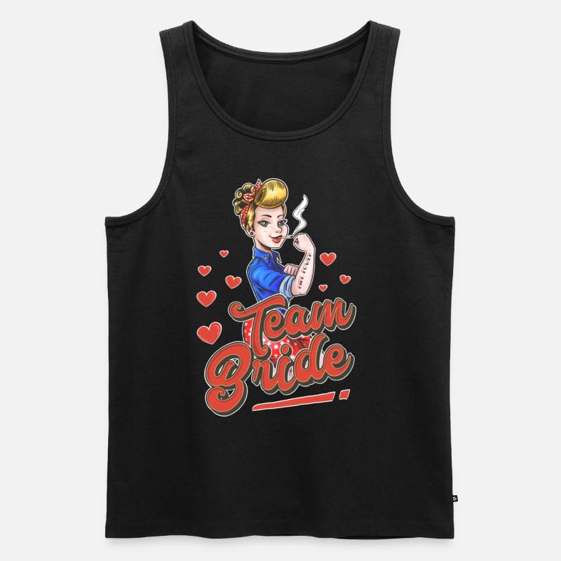 Team Bride - Männer Premium Bio Tank Top - Schwarz