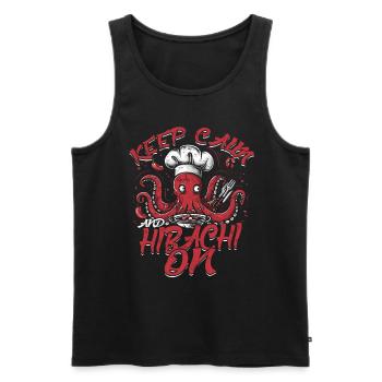 Hibachi Keep Calm And Hibachi On - Männer Premium Bio Tank Top - Schwarz - Vorne - Michal (187cm)