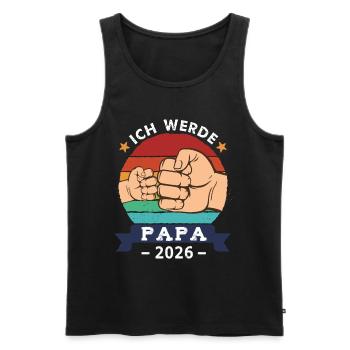 Ich werde Papa 2027 Schwangerschaft Werdender Papa - Männer Premium Bio Tank Top - Schwarz - Vorne - AI Model Male 178 light (178cm)