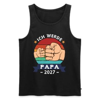 Ich werde Papa 2027 Schwangerschaft Werdender Papa - Männer Premium Bio Tank Top - Schwarz - Vorne - AI Model Male 178 light (178cm)