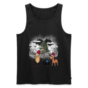 Erdnuss Weihnachtsmann Nikolaus Weihnachten - Männer Premium Bio Tank Top - Schwarz - Vorne - Michal (187cm)