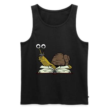 Snail Student Learn to Study Abi - Men's Premium Organic Tank Top - black - Front - Michal (187cm)