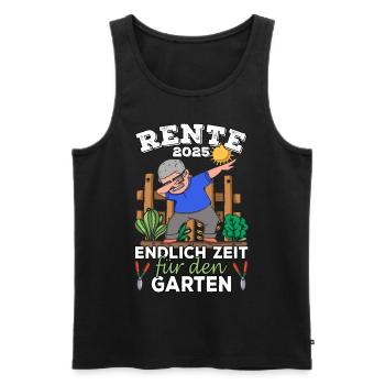 Rente 2025 Rentner Garten Gärtner Ruhestand Opa - Männer Premium Bio Tank Top - Schwarz - Vorne - AI Model Male 178 light (178cm)