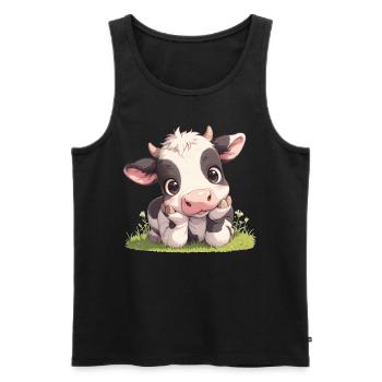Kühe Kuh - Männer Premium Bio Tank Top - Schwarz - Vorne - Michal (187cm)