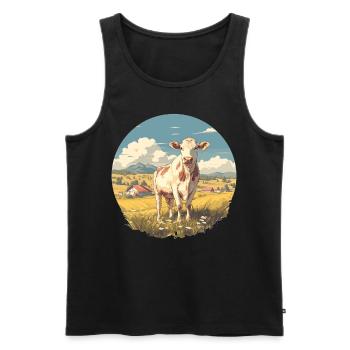 Kühe Kuh - Männer Premium Bio Tank Top - Schwarz - Vorne - Michal (187cm)