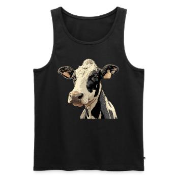 Kühe Kuh - Männer Premium Bio Tank Top - Schwarz - Vorne - Michal (187cm)