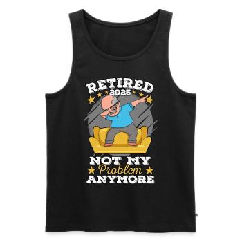 Retired 2025 Retirement Legend Retired - Men's Premium Organic Tank Top - black - Front - AI Model Male 178 light (178cm)