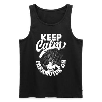 Paramotoring Keep Calm And Paramotor On - Men's Premium Organic Tank Top - black - Front - AI Model Male 178 light (178cm)