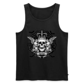 Gothic Tattooed Frau mit Kunstwerk und Rosen - Männer Premium Bio Tank Top - Schwarz - Vorne - AI Model Male 178 light (178cm)