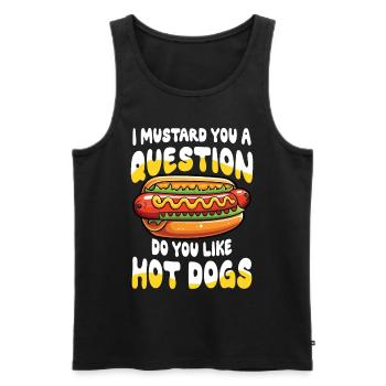 I Mustard You a Question Do You Like Hot Dogs - Männer Premium Bio Tank Top - Schwarz - Vorne - Michal (187cm)