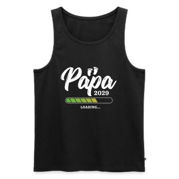 Papa Loading 2029 - Männer Premium Bio Tank Top - Schwarz - Vorne - AI Model Male 178 light (178cm)