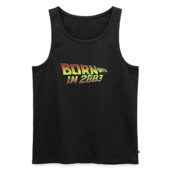2003 Geburtstag Born in Back to Future - Männer Premium Bio Tank Top - Schwarz - Vorne - AI Model Male 178 light (178cm)
