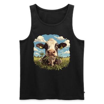 Cows Cow - Men's Premium Organic Tank Top - black - Front - AI Model Male 178 light (178cm)