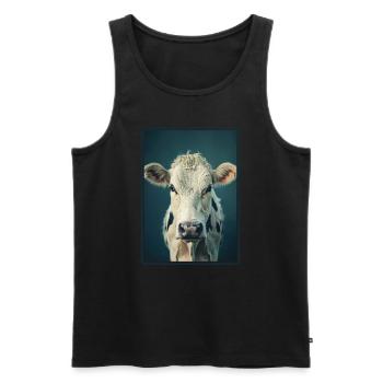 Kühe Kuh - Männer Premium Bio Tank Top - Schwarz - Vorne - Michal (187cm)