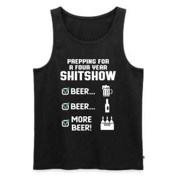 Bier Prepping Für Die Shotshow Politik Ironie USA - Männer Premium Bio Tank Top - Schwarz - Vorne - AI Model Male 178 light (178cm)