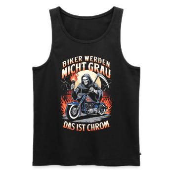 Werden Nicht Grau Das Ist Chrom Motorradfahrer - Männer Premium Bio Tank Top - Schwarz - Vorne - Michal (187cm)