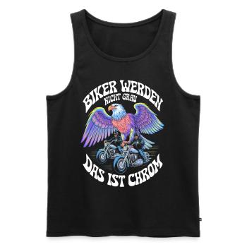 Werden Nicht Grau Das Ist Chrom Motorradfahrer - Männer Premium Bio Tank Top - Schwarz - Vorne - Michal (187cm)