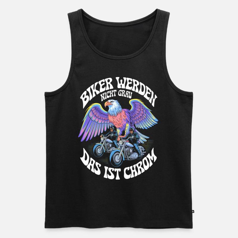 Werden Nicht Grau Das Ist Chrom Motorradfahrer - Männer Premium Bio Tank Top - Schwarz