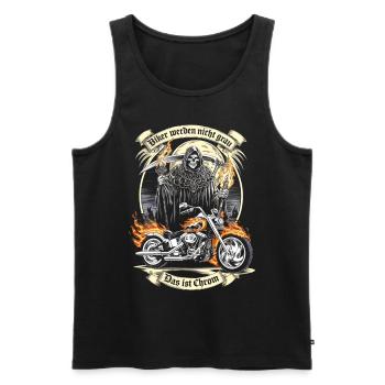 Werden Nicht Grau Das Ist Chrom Motorradfahrer - Männer Premium Bio Tank Top - Schwarz - Vorne - Michal (187cm)