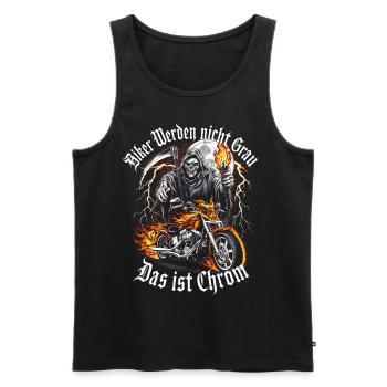 Werden Nicht Grau Das Ist Chrom Motorradfahrer - Männer Premium Bio Tank Top - Schwarz - Vorne - Michal (187cm)