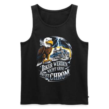 Werden Nicht Grau Das Ist Chrom Motorradfahrer - Männer Premium Bio Tank Top - Schwarz - Vorne - Michal (187cm)
