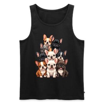 Französische Bulldogge Welpen - Männer Premium Bio Tank Top - Schwarz - Vorne - Michal (187cm)