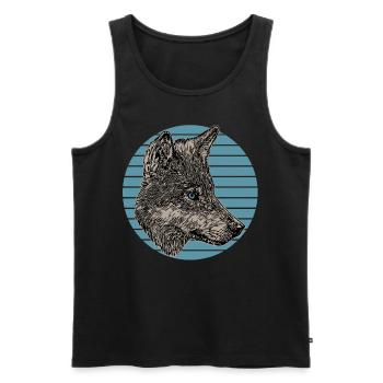 dog head graphic design pet animal art - Männer Premium Bio Tank Top - Schwarz - Vorne - Michal (187cm)