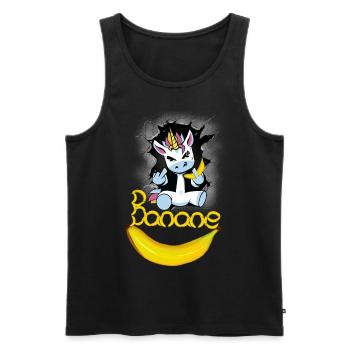 Licorne Banane Bananes Licornes Fruit Fruit - Débardeur bio Premium Homme - noir - Devant - AI Model Male 178 light (178cm)