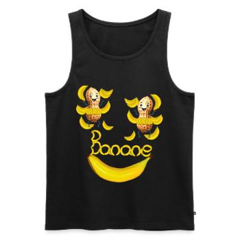 Peanuts Peanut Banana Bananas - Men's Premium Organic Tank Top - black - Front - AI Model Male 178 light (178cm)
