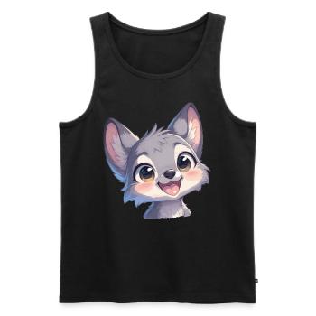 Kojoten Kojote - Männer Premium Bio Tank Top - Schwarz - Vorne - AI Model Male 178 light (178cm)