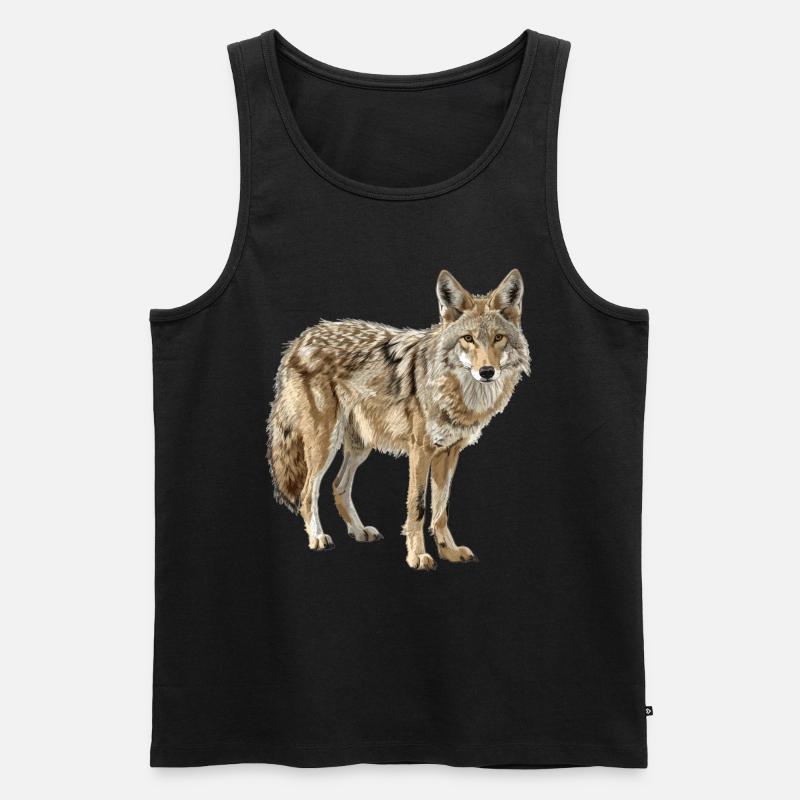 Kojoten Kojote - Männer Premium Bio Tank Top - Schwarz