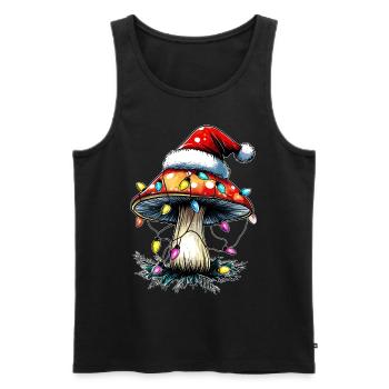 Champignon Cottagecore Esthétique Père Noël - Débardeur bio Premium Homme - noir - Devant - Michal (187cm)