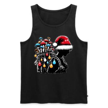 Pilzjäger Pilzjagd Weihnachtsmütze - Männer Premium Bio Tank Top - Schwarz - Vorne - Michal (187cm)