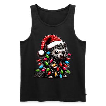 Stachelschwein Demokraten Weihnachtsmütze Xmas - Männer Premium Bio Tank Top - Schwarz - Vorne - Michal (187cm)