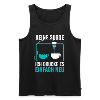 3D Druck Modellbau Keine Sorge - Männer Premium Bio Tank Top - Schwarz - Vorne - Michal (187cm)