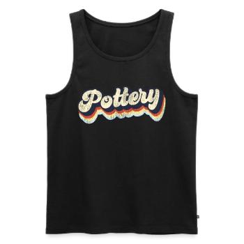 Pottery Ceramics Artist Retro - Men's Premium Organic Tank Top - black - Front - Michal (187cm)
