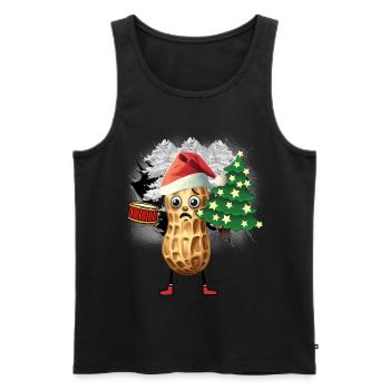 Weihnachtsmann Nikolaus Erdnuss Santa Christmas - Männer Premium Bio Tank Top - Schwarz - Vorne - Michal (187cm)