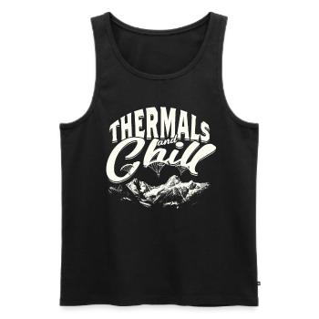 Paramotoring Paramotor Thermals And Chill - Men's Premium Organic Tank Top - black - Front - AI Model Male 178 light (178cm)