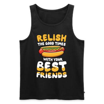 Relish The Good Times With Your Best Friends - Männer Premium Bio Tank Top - Schwarz - Vorne - AI Model Male 178 light (178cm)