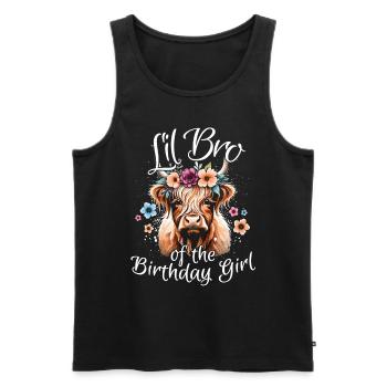 Lil Bro Of The Birthday Girl - Men's Premium Organic Tank Top - black - Front - AI Model Male 178 light (178cm)
