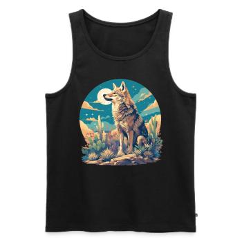 Kojoten Kojote - Männer Premium Bio Tank Top - Schwarz - Vorne - AI Model Male 178 light (178cm)