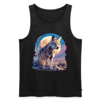Kojoten Kojote - Männer Premium Bio Tank Top - Schwarz - Vorne - AI Model Male 178 light (178cm)