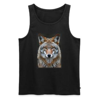 Kojoten Kojote - Männer Premium Bio Tank Top - Schwarz - Vorne - AI Model Male 178 light (178cm)