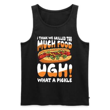 I Think We Grilled Too Much Food What a Pickle - Männer Premium Bio Tank Top - Schwarz - Vorne - Michal (187cm)