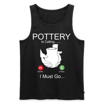 Pottery Ceramics Artist Phone - Men's Premium Organic Tank Top - black - Front - AI Model Male 178 light (178cm)
