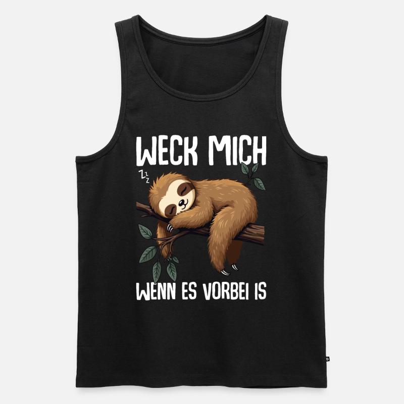 Weck Mich Wenn Alles Vorbei Ist / Langschläfer - Männer Premium Bio Tank Top - Schwarz