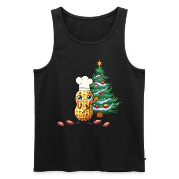 Weihnachten Xmas Erdnuss Nuss Koch Tannenbaum - Männer Premium Bio Tank Top - Schwarz - Vorne - AI Model Male 178 light (178cm)