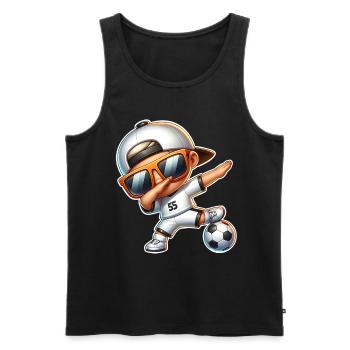 Soccer Cool Soccer Player Dabbing - Men's Premium Organic Tank Top - black - Front - Michal (187cm)