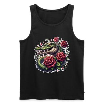 Alligator - Männer Premium Bio Tank Top - Schwarz - Vorne - Michal (187cm)